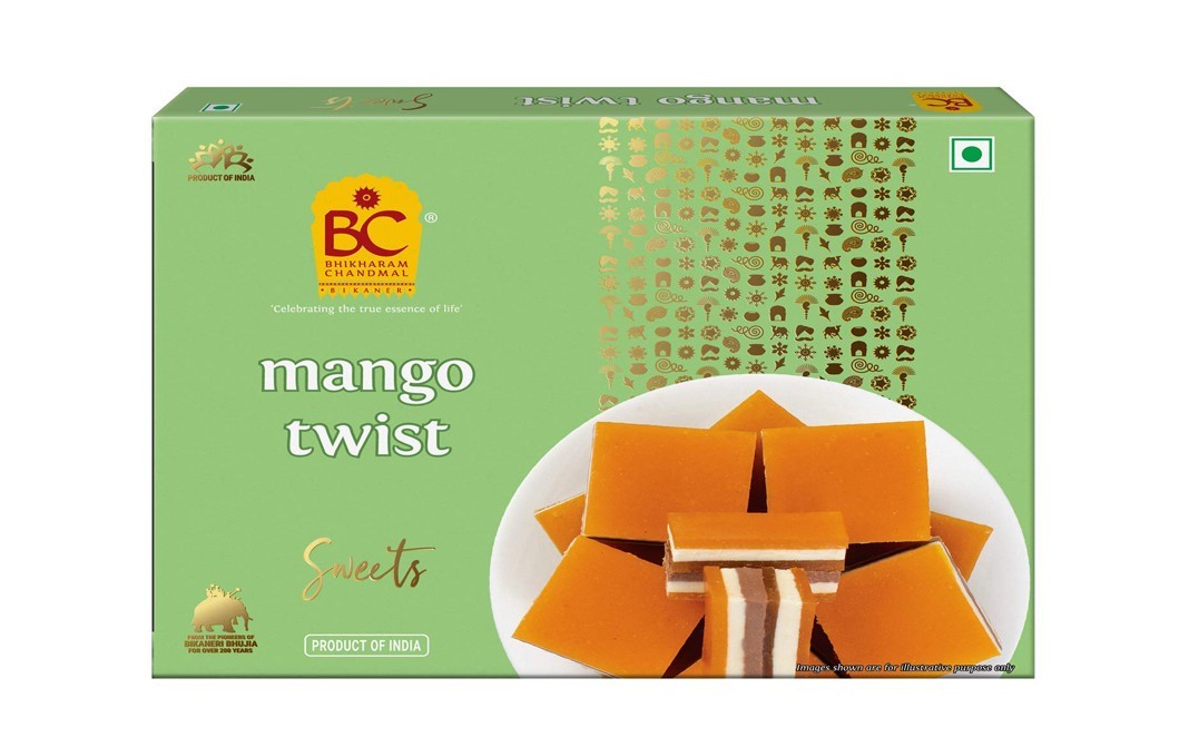 Bhikharam Chandmal Mango Twist Sweets    Pack  250 grams